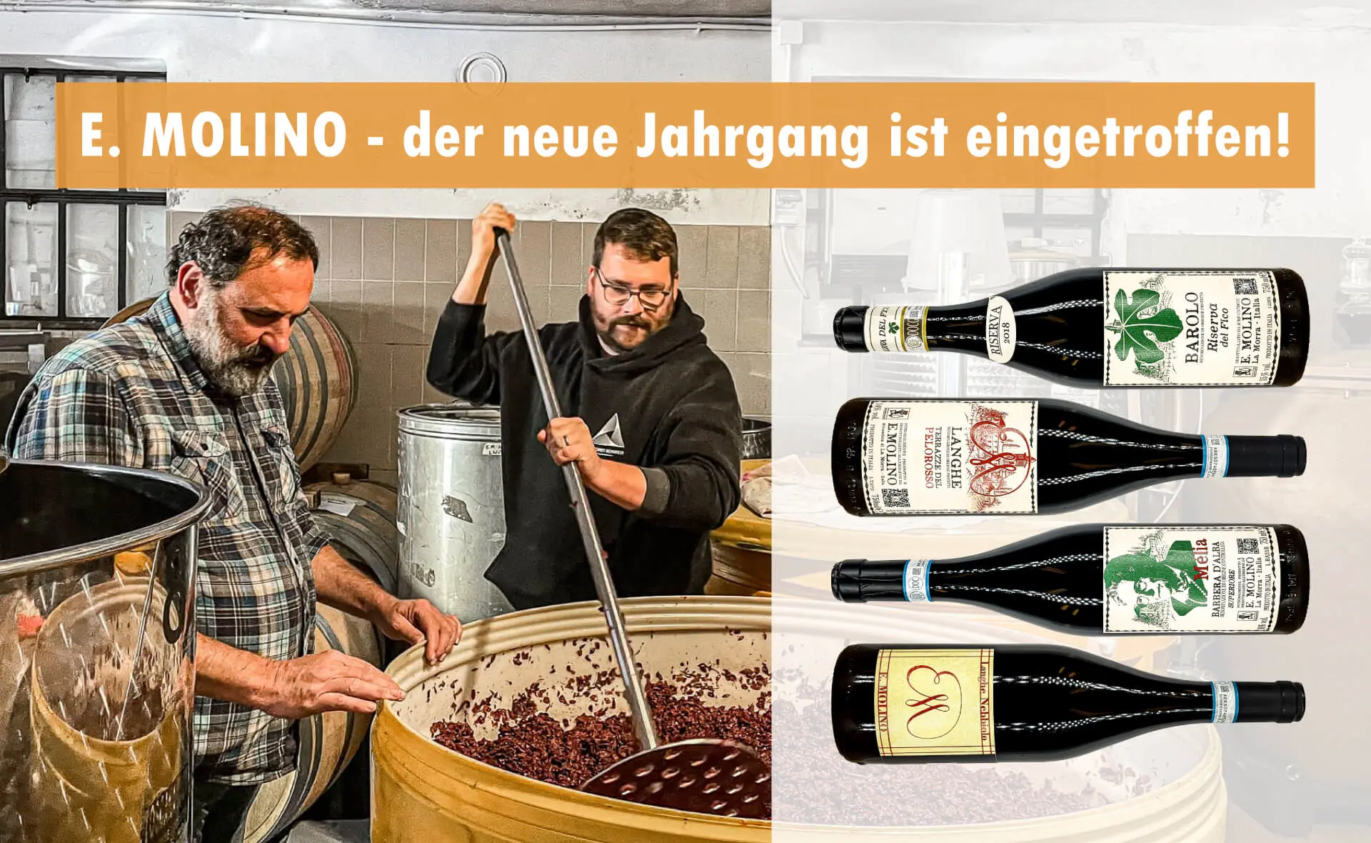 Pigeage beim Weingut E.Molino Pigeage beim Weingut E.Molino